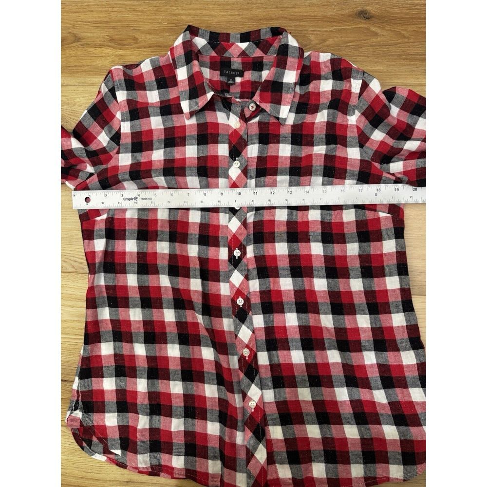 Talbots | Classic Cotton Shirt |  Red Pop Plaid  | Size M - Picture 3 of 7